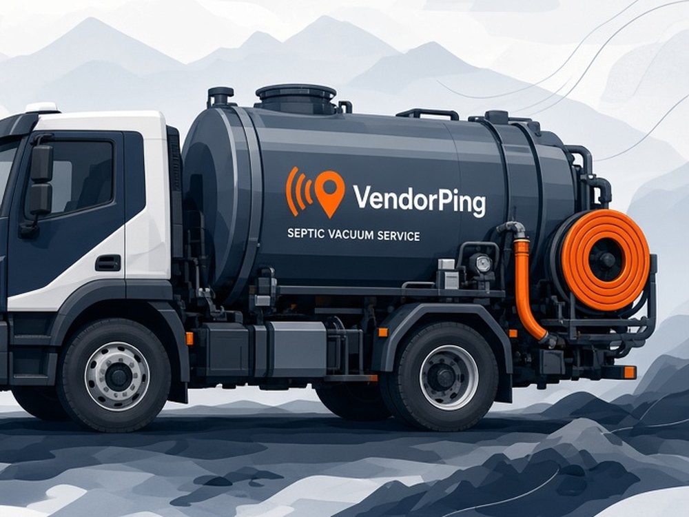 Septic vacuum truck in VendorPing livery